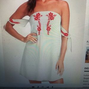 Lulu’s Embroidered Off-the-Shoulder Mini Dress